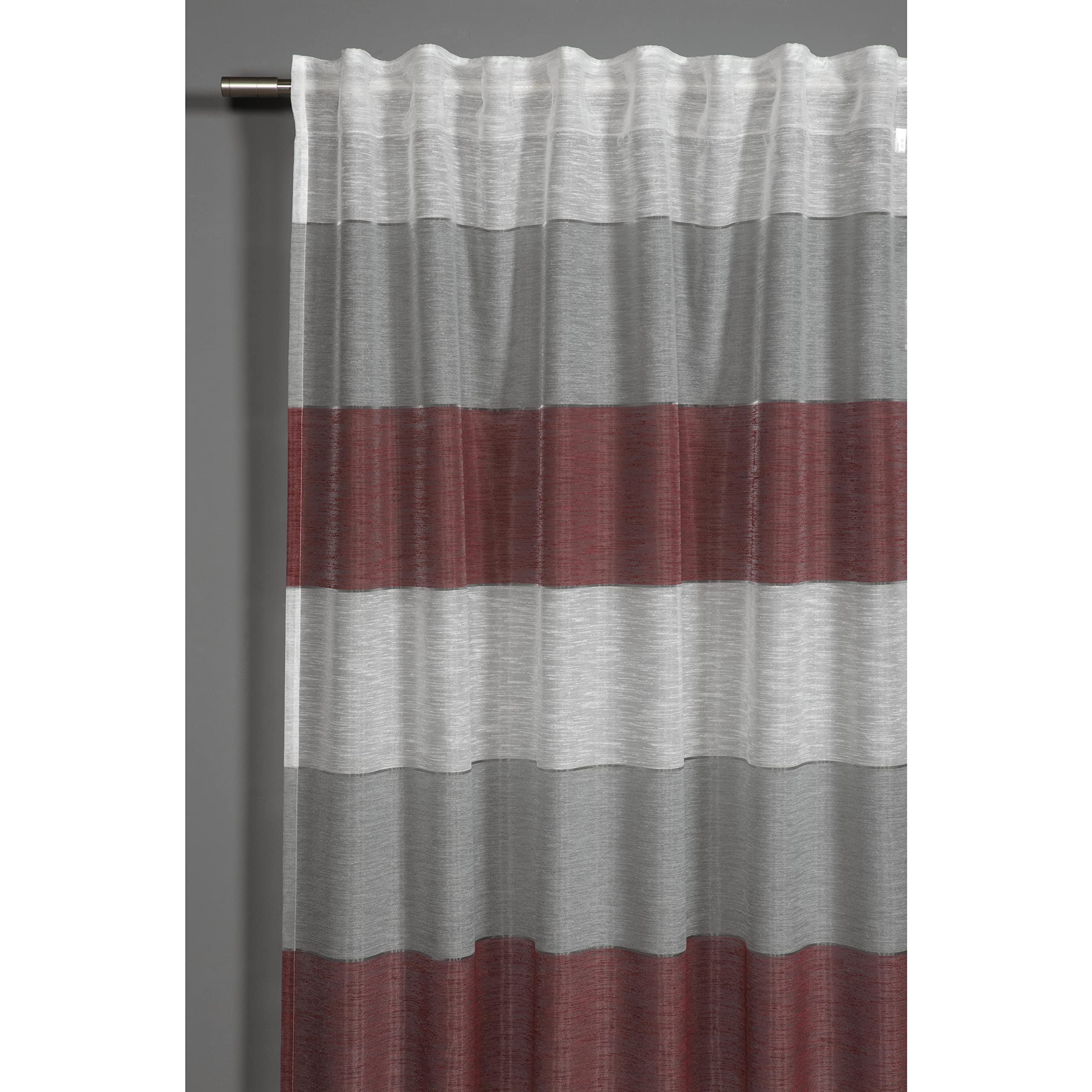 Gardinia Curtain with Concealed Tabs and Curtain Tape, Opaque, Translucent, Curtain Etamine, Red, 140 x 245 cm
