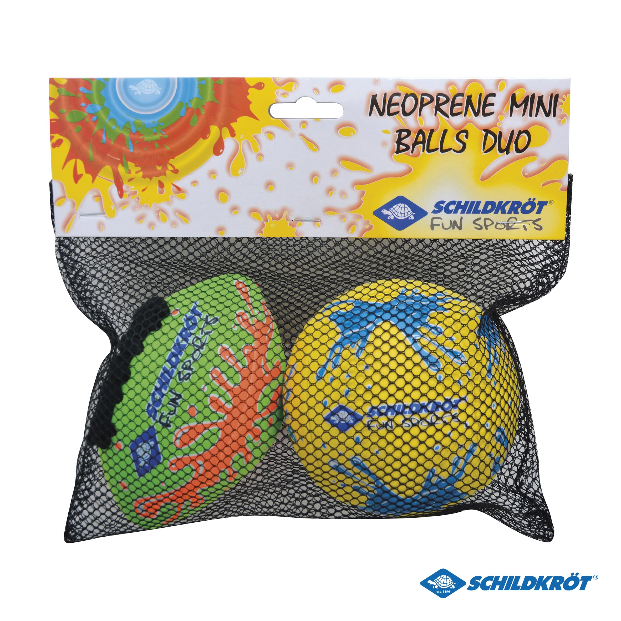 Schildkröt® Zestaw mini piłek, zestaw składający się z 1 siatkówki i 1 futbolu amerykańskiego, Ø 9 cm, poręczny i odporny na słoną wodę, idealny na plażę i wodę, 970282