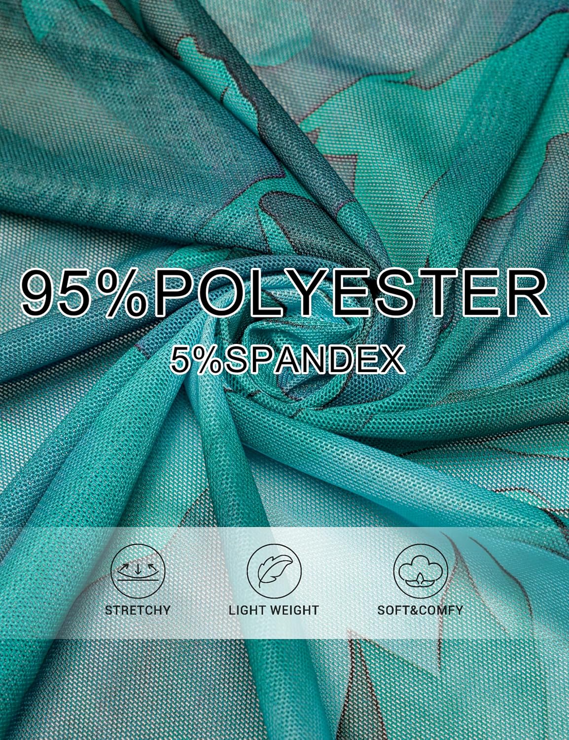 MAKABO Wedding Guest Mesh Bodycon Dress for Women Formal Cocktail Long Sleeve Floral Midi Dress for Party Going Out - Image 5