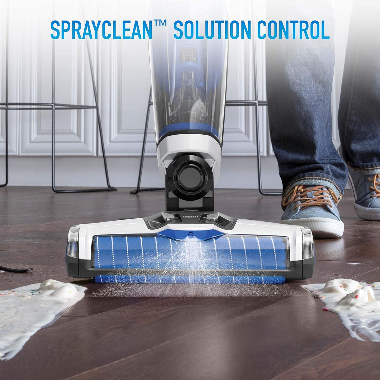 Hoover ONEPWR Cordless FloorMate Jet brush roll removed for cleaning