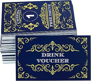 RXBC2011 100 Free Drink Tickets Coupons for a Free Drink Wedding Halloween Work Event Party Bar Pack Navy