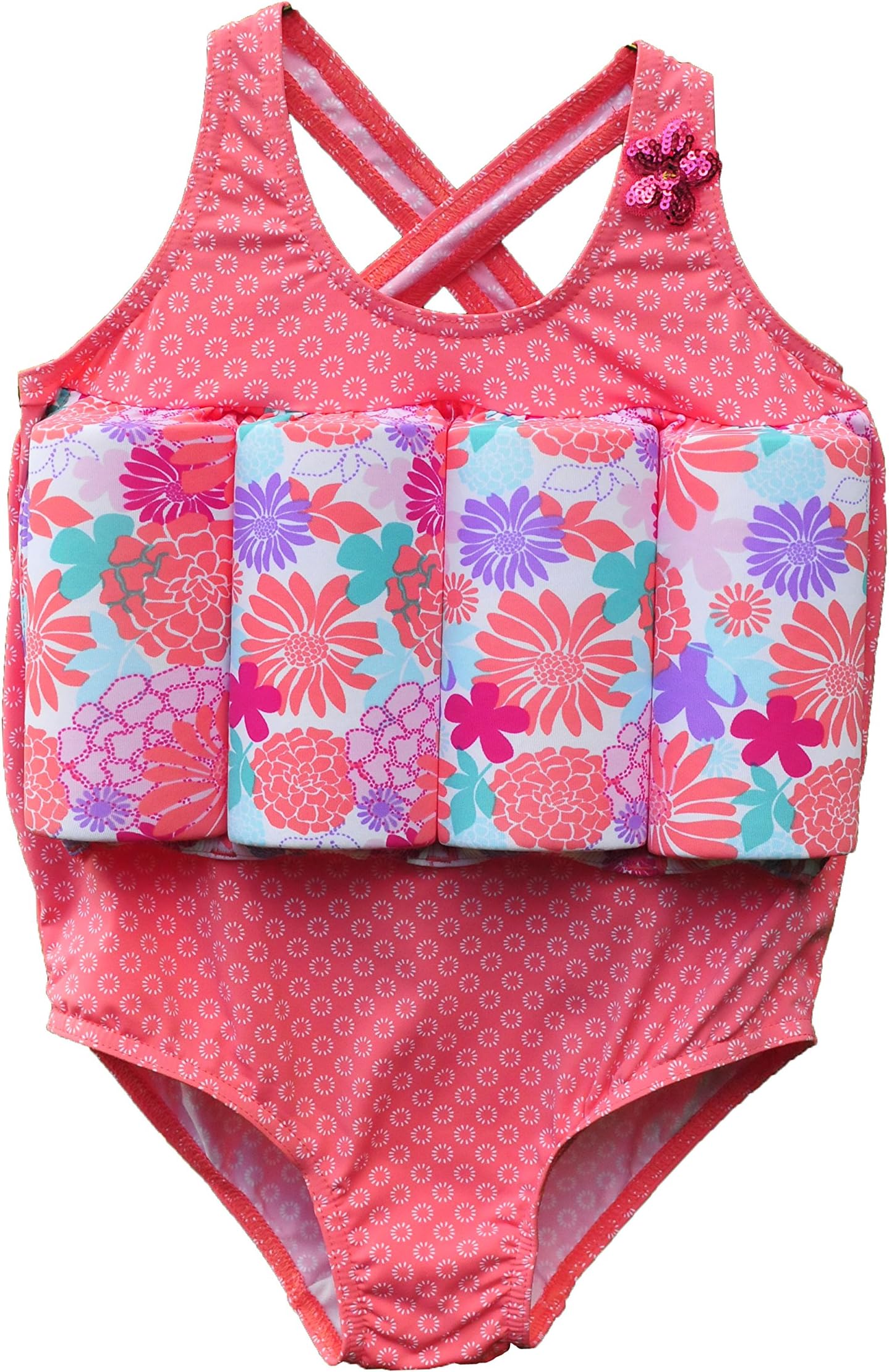 Archimede Beachwear Little Girls Tropical Floating Suit 2T Multicolored