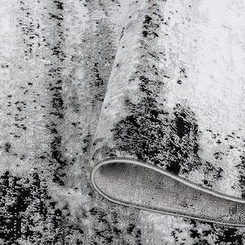 Miniatura 3 de GLORY RUGS Alfombra abstracta moderna gris y negra que se desvanece suave para sala de estar, dormitorio, hogar y oficina