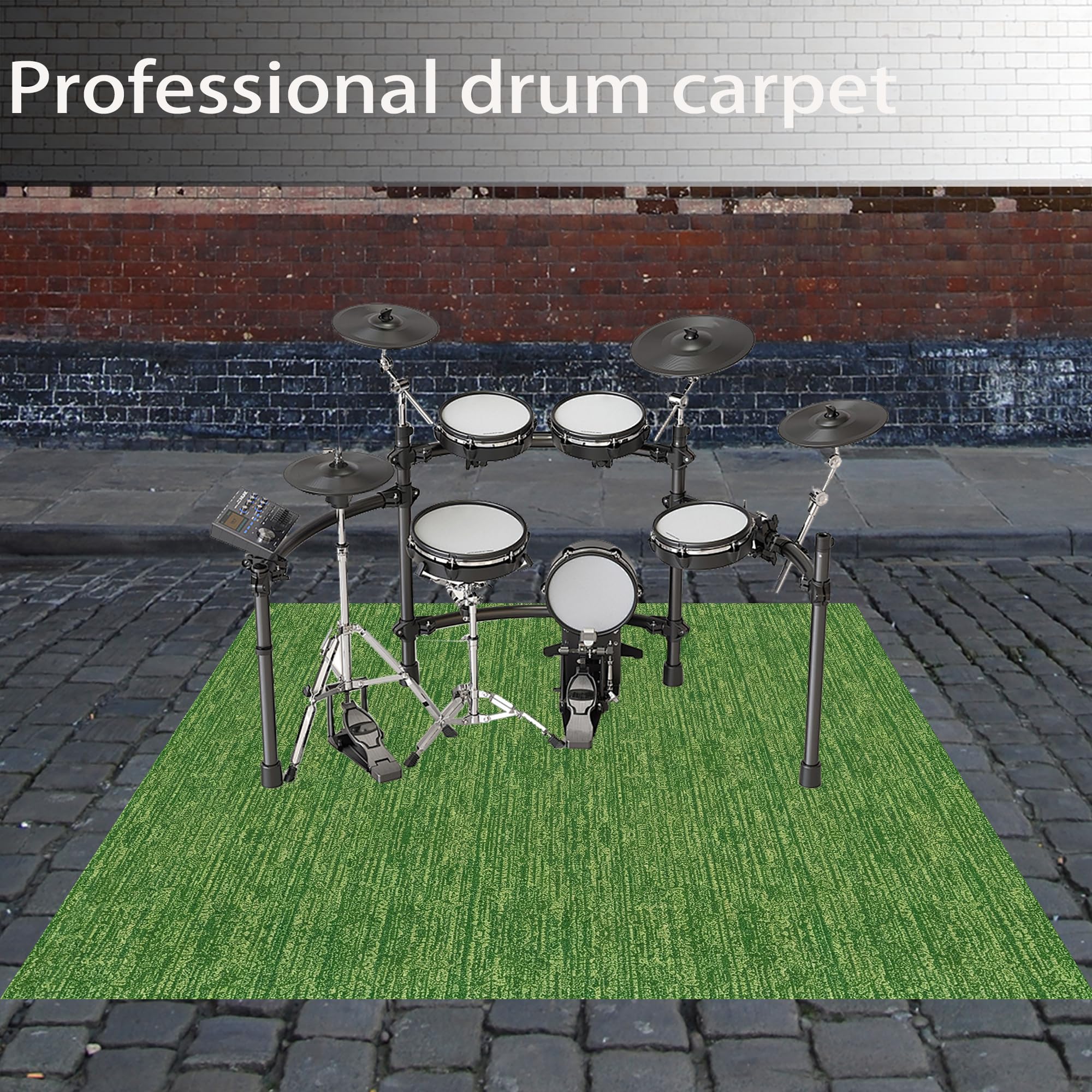 Tappeto Batteria Antiscivolo Tappeto a Tamburo Insonorizzato 250 x 200 cm | Poliestere, Insonorizzato, Professionale, Tappeti per Batterie Elettroniche Rullante Acustica Snare Drum Grancassa Strumenti