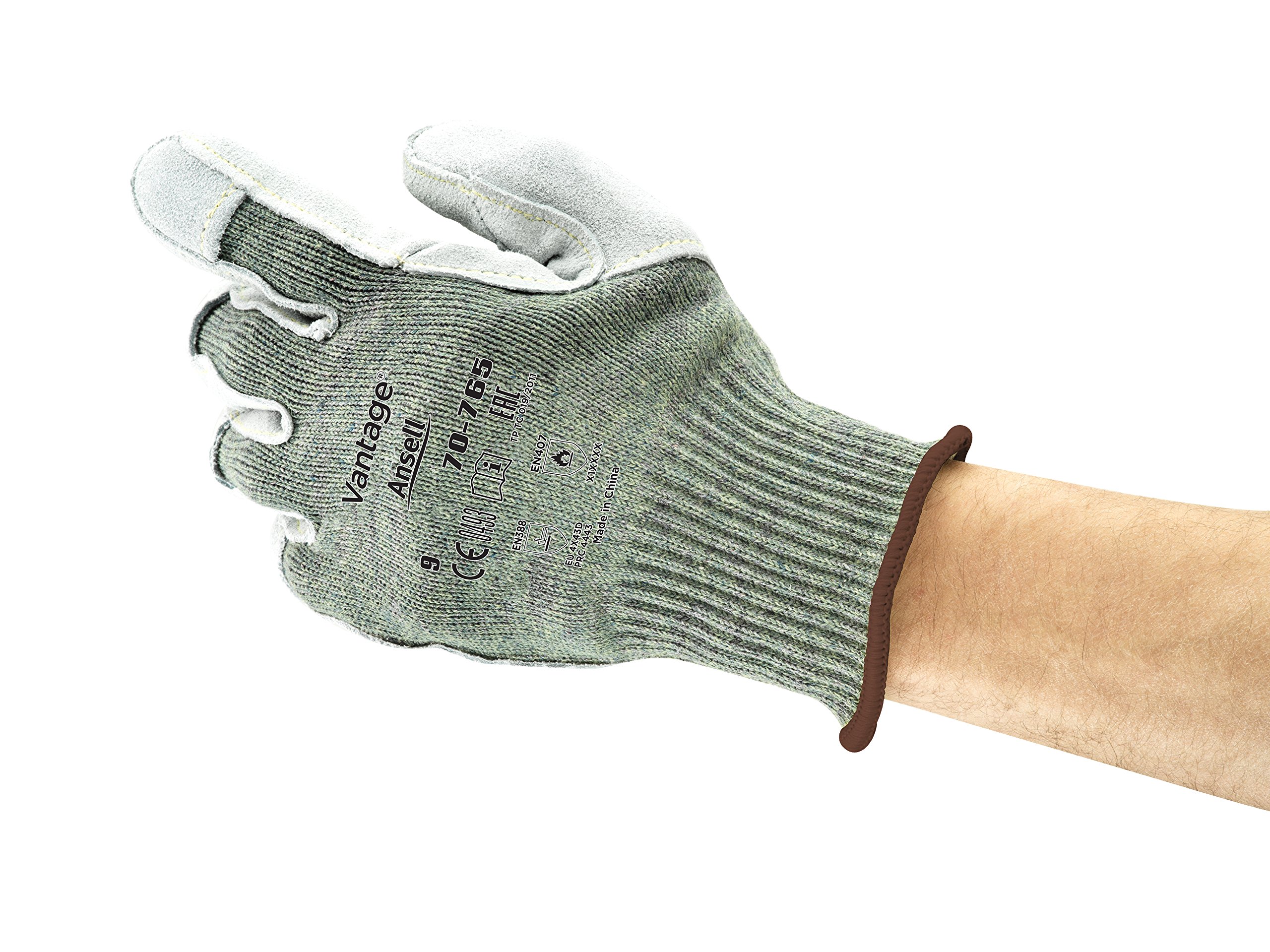 Ansell ActivArmr 70-765 Safety Work Gloves, Cut Resistant, Mechanical Protection, Industrial PPE, Green, Size L (12 works)