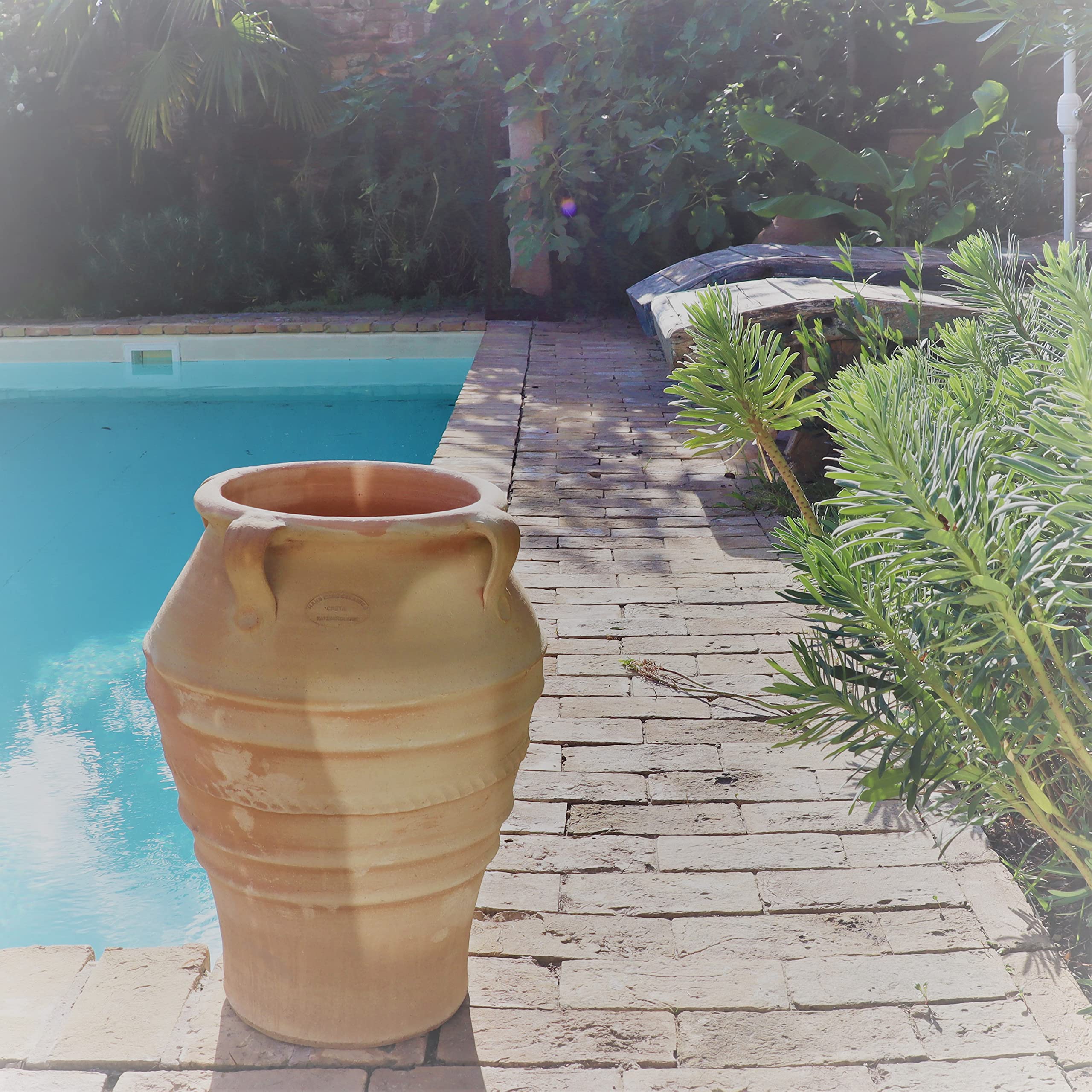 Palatina Werkstatt Esclusiva anfora in terracotta, 50 cm, 100% fatto a mano, bellezza inconfondibile per il vostro giardino e interni