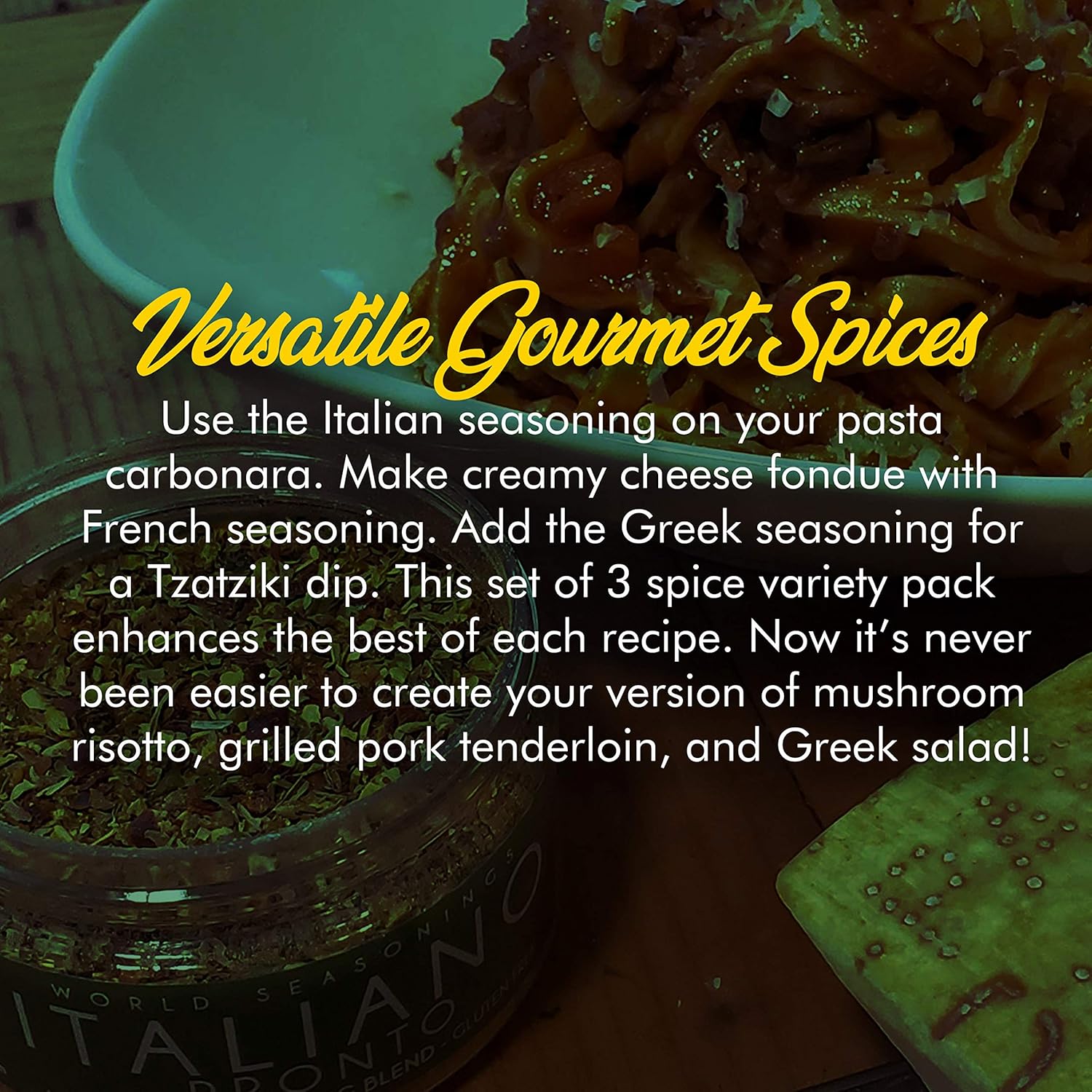 European Gourmet Variety Seasoning Spice Set: Go Greek, French Made Easy & Italian Pronto – Natural French Spices, Greek Island Spice Mix and Tuscan Seasoning –100% Natural Gluten-Free, No MSG Seasoni