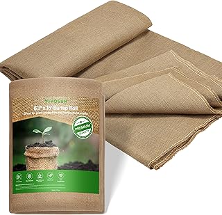 VIVOSUN 63 in x 15 ft Premium Burlap Fabric, 10 oz Heavy Duty High Densi...