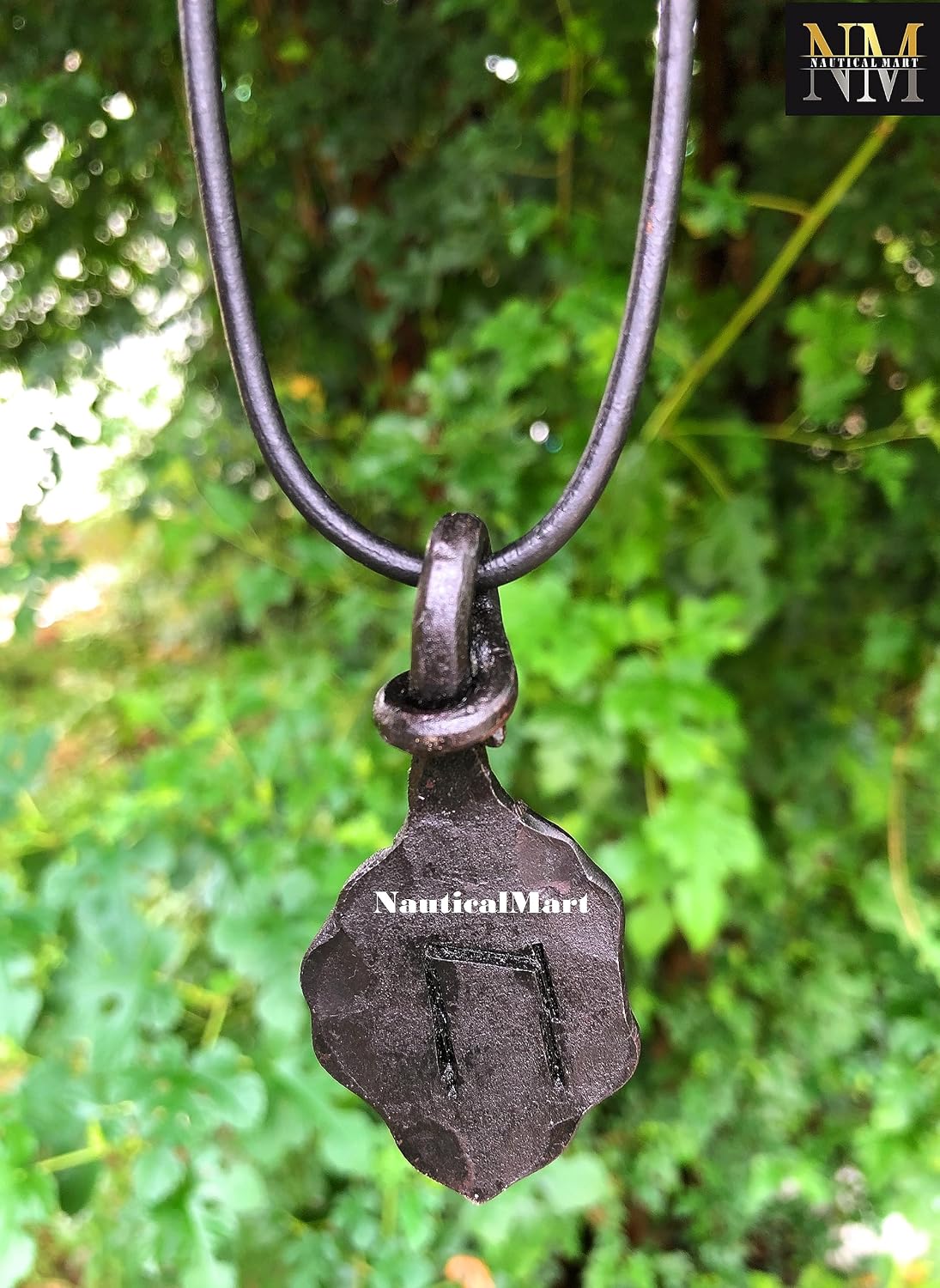 NauticalMart Forged Iron Uruz Ur Uram Rune Viking Amulet Runic Nordic Pendant Talisman Necklace Medieval Jewelry