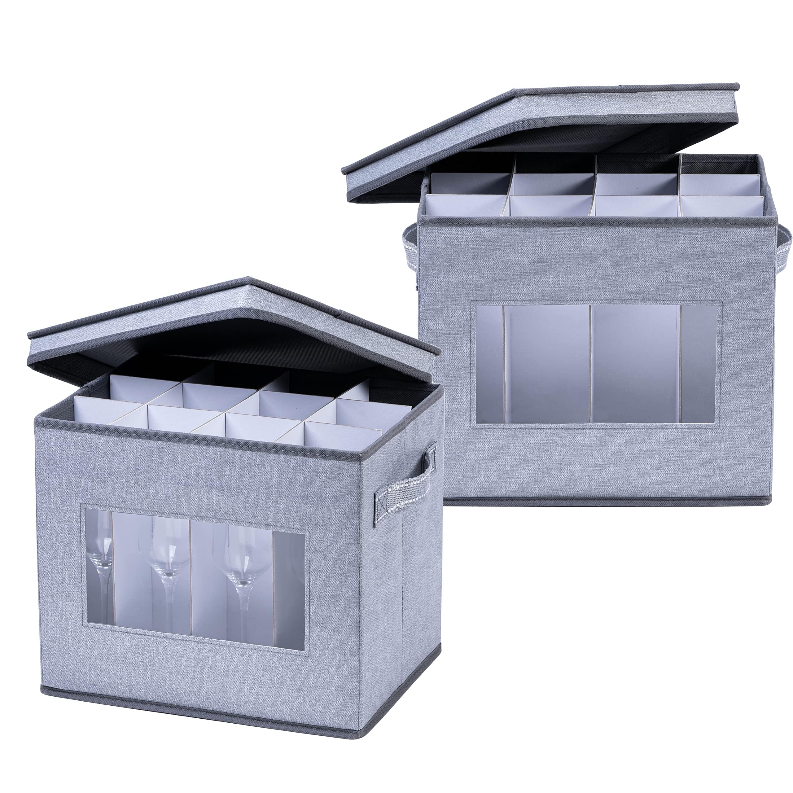 Contenitore Per Bicchieri Da Champagne - 12 Posti, Pieghevole, Con Divisori Imbottiti, 31x21.5x28 Cm