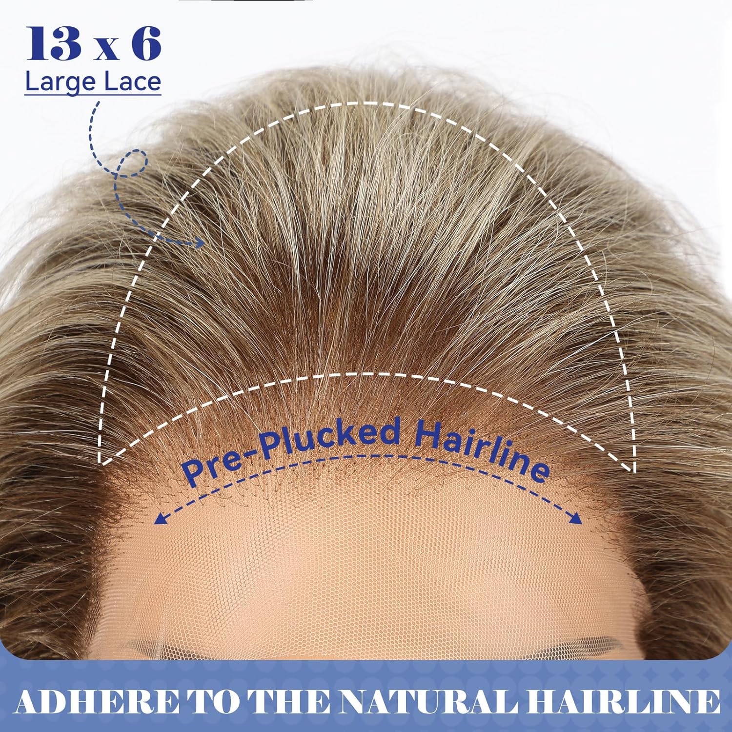 HAIRCUBE 13x6 HD Synthetic Lace Front Wig, 24 Inch Ash Blonde Long Curly Layered Wigs, Natural Density Hairline Glueless Wigs for Women Daily Use - Image 2