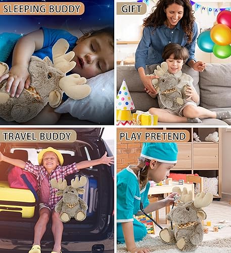 Miniatura 4 de Puzzled Peluche de alce sentado súper suave, 11 pulgadas