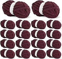 Vista 35 de Hombys Hilo de felpilla gruesa verde salvia para tejer a ganchillo y tejer, hilo grueso y esponjoso súper voluminoso para tejer a mano manta, hilo