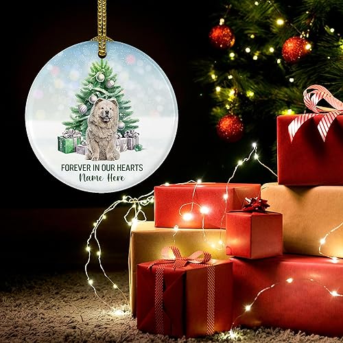 Miniatura 4 de Prezzy Adorno conmemorativo personalizado para perro Chow Chow para decoración del árbol de Navidad, regalos de condolencias personalizados por