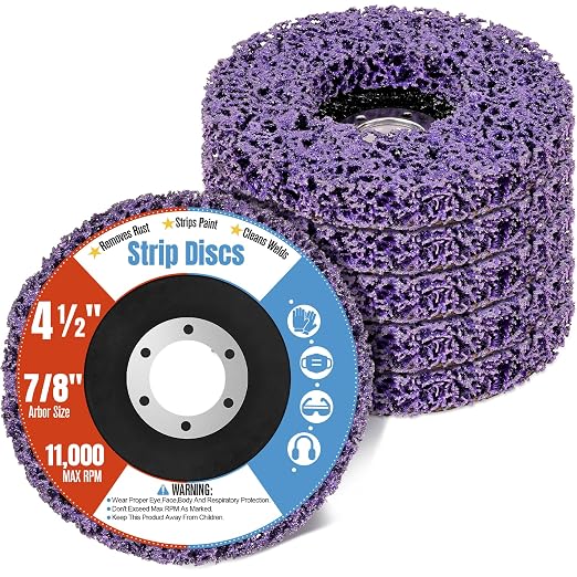 6 Pcs Stripping Discs, 4-1/2" x 7/8" Paint Rust Remover