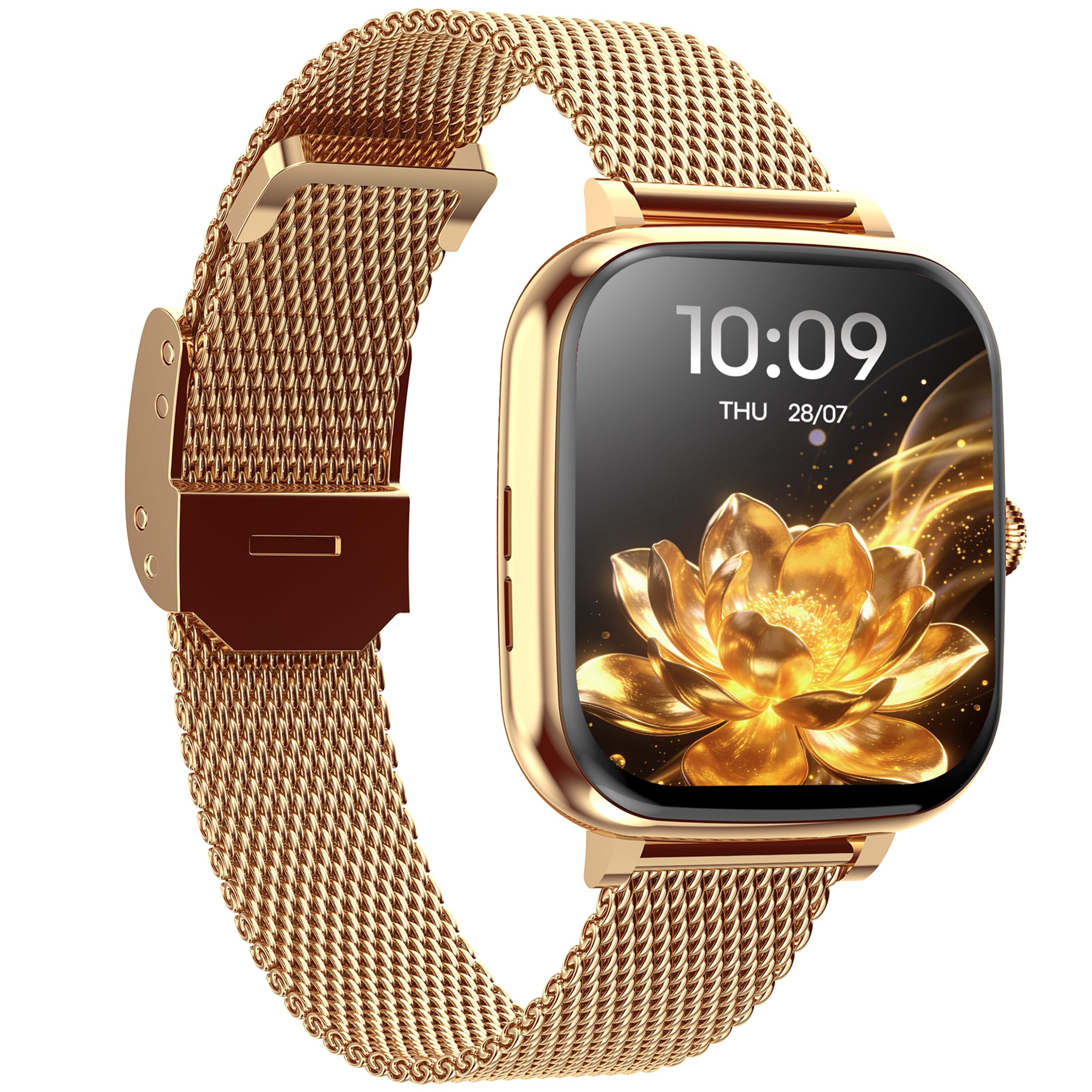 Fastrack Noir Rizz Women Smartwatch with 1.72" inch Ultra HD Display,Womens Health,AI Watchface & AI Chat,Functional Crown,24/7 Health Suite,BT Calling,IP68,Additional Silicone Strap,Games- Rose Gold-image-45