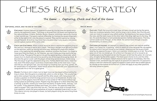 Miniatura 2 de Instrucciones de instrucciones de las reglas del juego de ajedrez, configuración de tablero y estrategia de movimiento - Laminado de doble cara 11x17