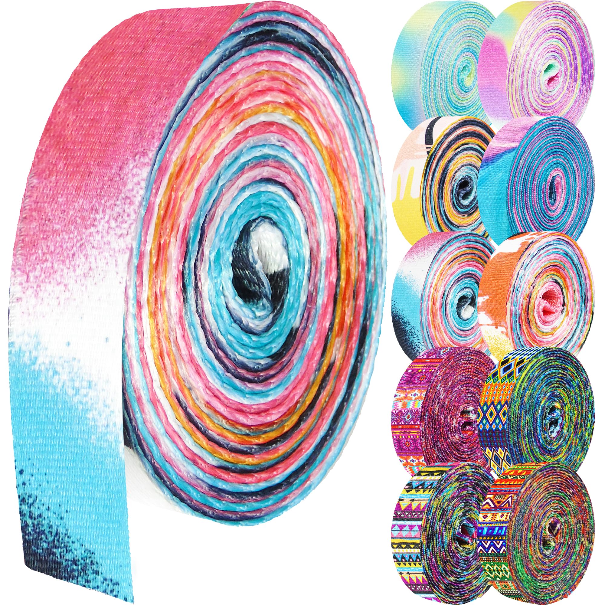 Grosun 1.5 inch Patterned Nylon Webbing Belt Webbing Straps Purse Straps Backpack Straps Nylon Belt