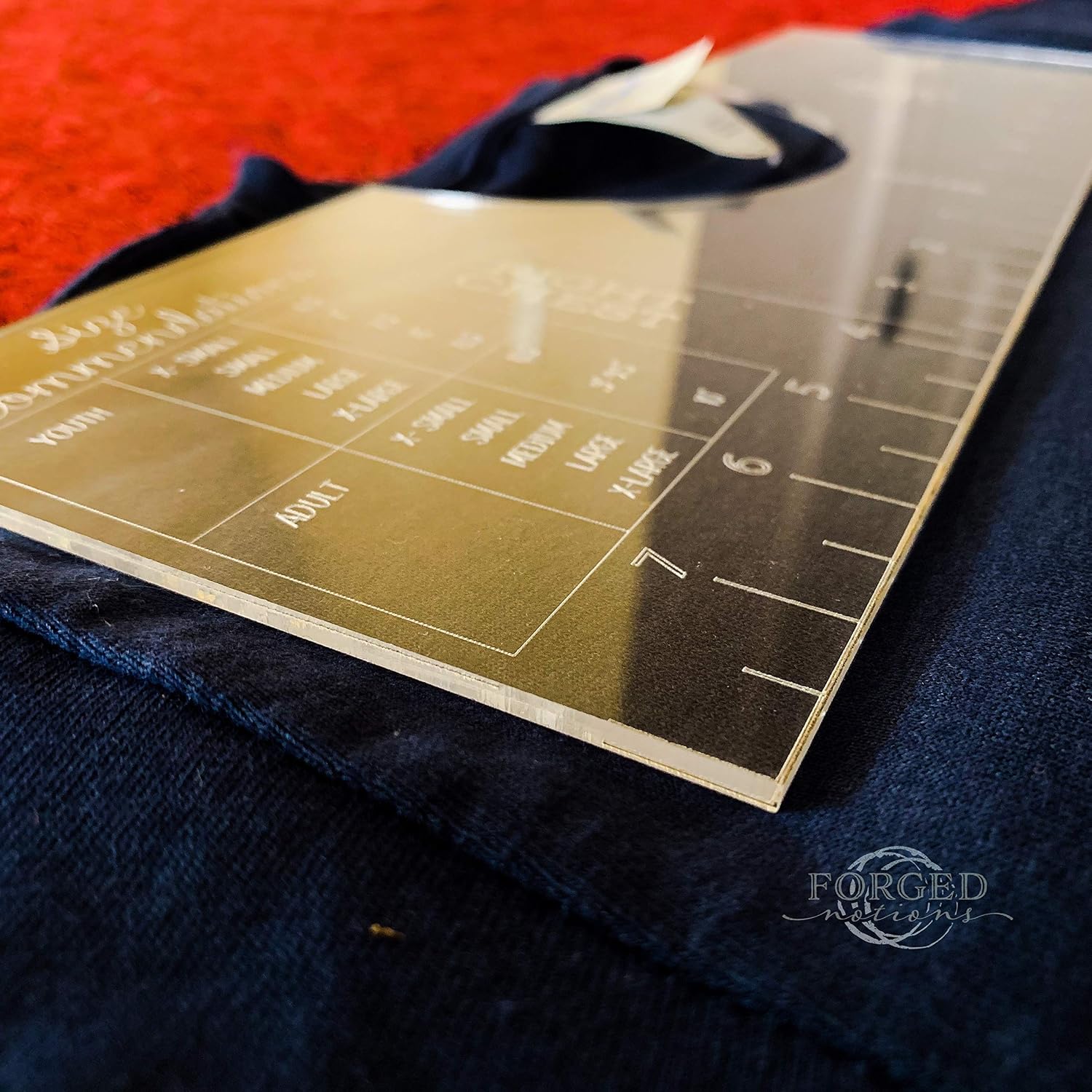 T Shirt Ruler Guide For Applying Vinyl and Sublimation Designs On Shirts with Size Chart Built In