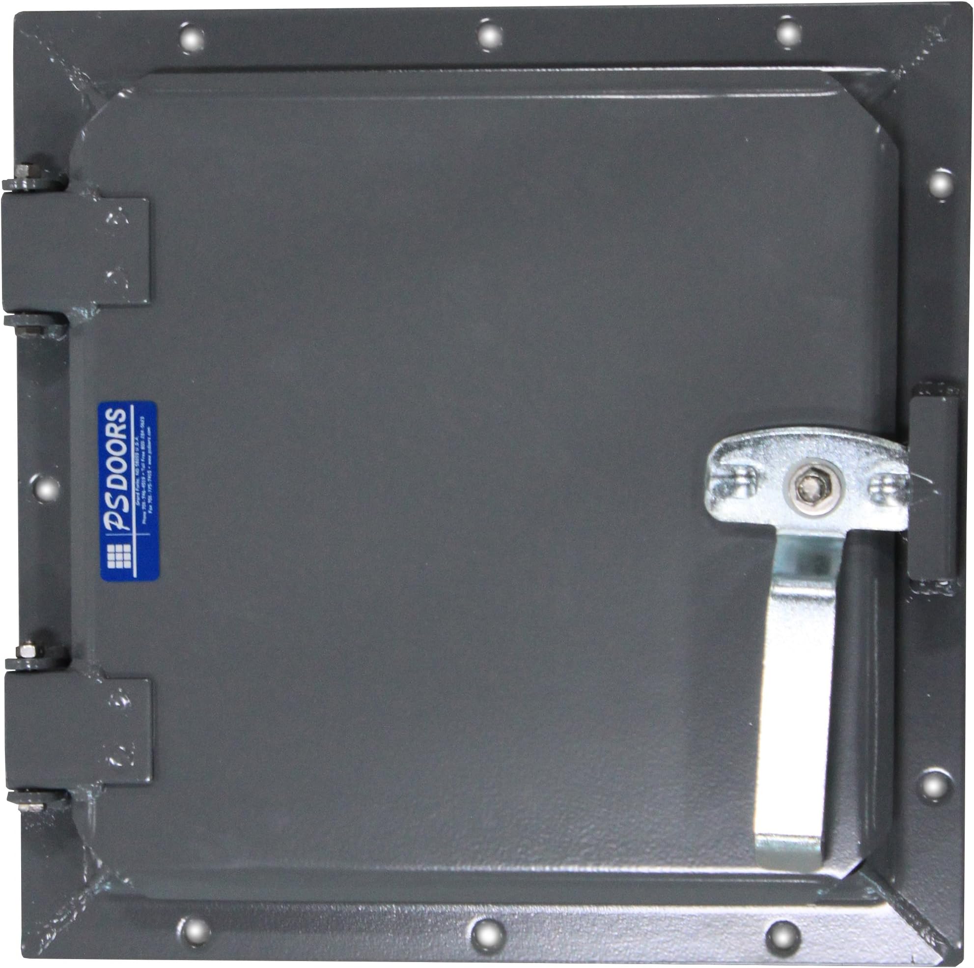 PS Doors AH-710-1212 Mild Steel Access Hatch, Powder Coat Grey Finish, 12" x 12"