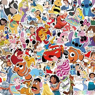 100Pcs Mixed Cartoon Stickers, Vinyl Cute Cartoon Character Stickers for Water Bottle Laptop Phone Guitar, Waterproof Animation Decal for Kids Teen Adults (100Pcs Mixed Cartoon)