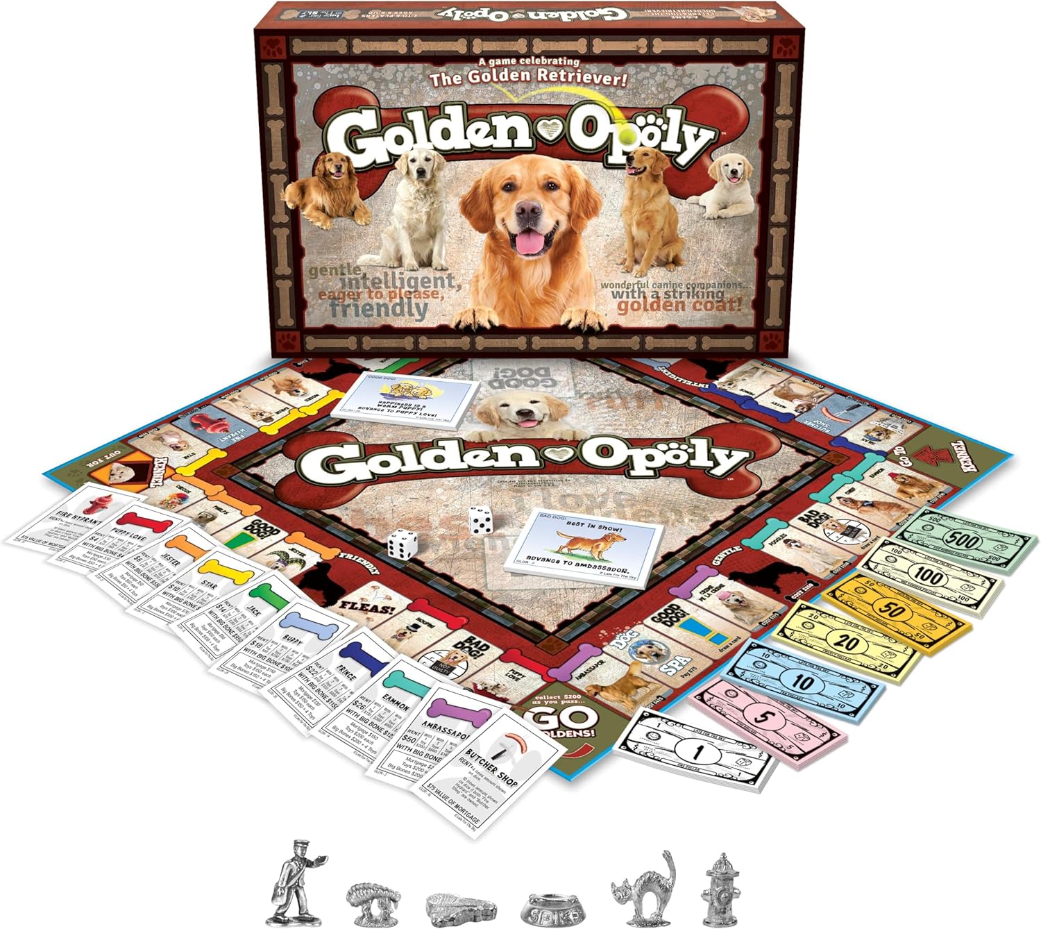 Late for The Sky Golden Retriever-Opoly Dog Board Game, Family Strategy Game for 2–6 Players, Ages 8+, Opoly-Style Gameplay, Gift for Dog Lovers, Classic Property Trading Fun