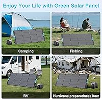 Vista 7 de 400W Portable Solar Panel for Power Station, 23.5% High Efficiency ETFE Foldable Solar Panels Charger, Fast Installation with Kickstands, IP67