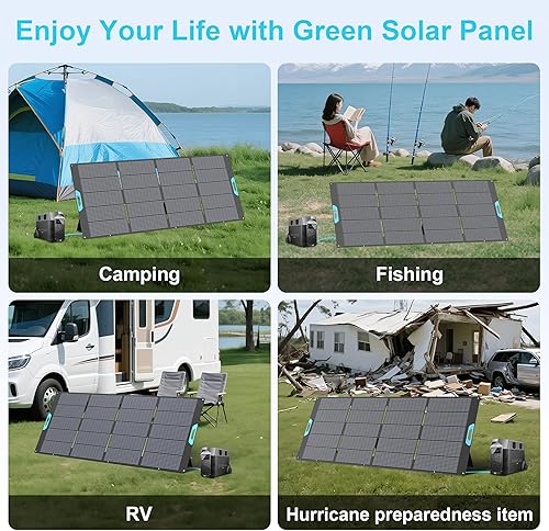 Miniatura 7 de Panel solar portátil de 400 W para estación de energía, 23.5% de alta eficiencia ETFE plegable paneles solares cargadores, instalación rápida con