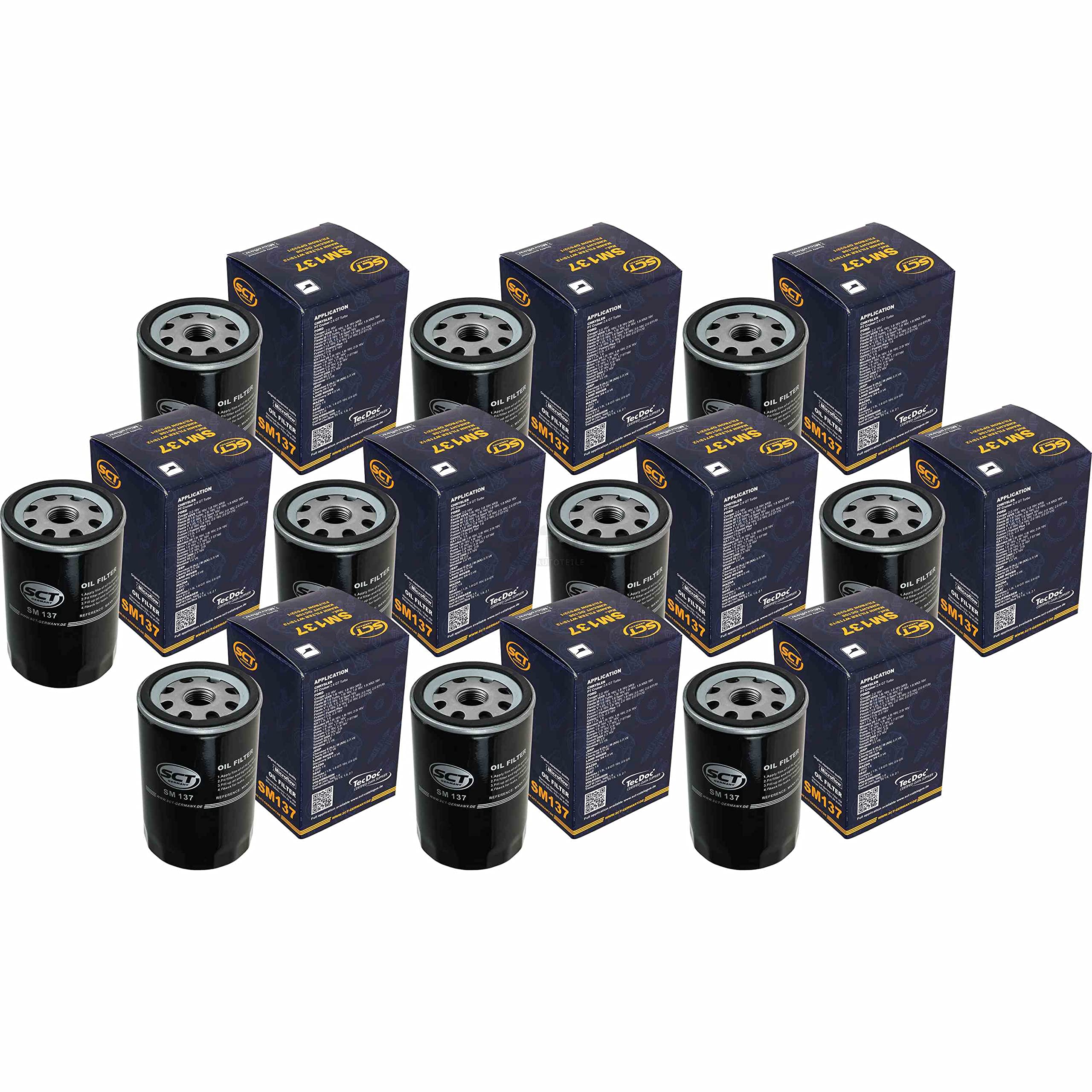 QR-Parts Set 85501574 SM 137 10 filtros de aceite SCT originales