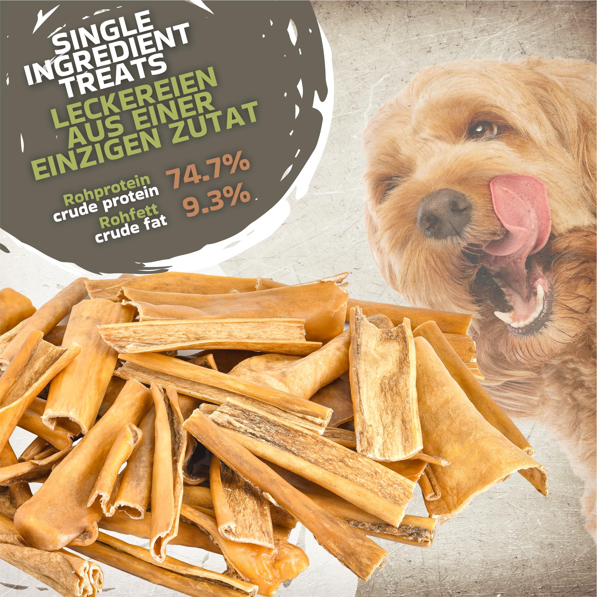 Lovely Dog Pelle di cavallo secca, 15 cm, 1 kg (circa 35-40 pezzi), snack da masticare ipoallergenico, 100% cavallo, cura dentale naturale e occupazione