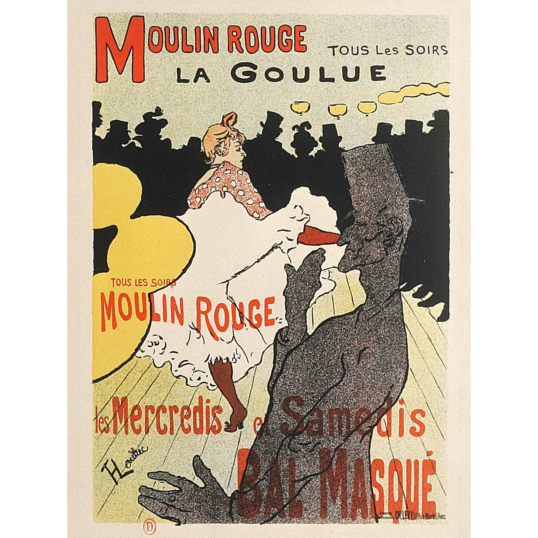 Artery8 Toulouse-Lautrec Dancer La Goulue Moulin Rouge Advert Extra Large XL Wall Art Poster Print
