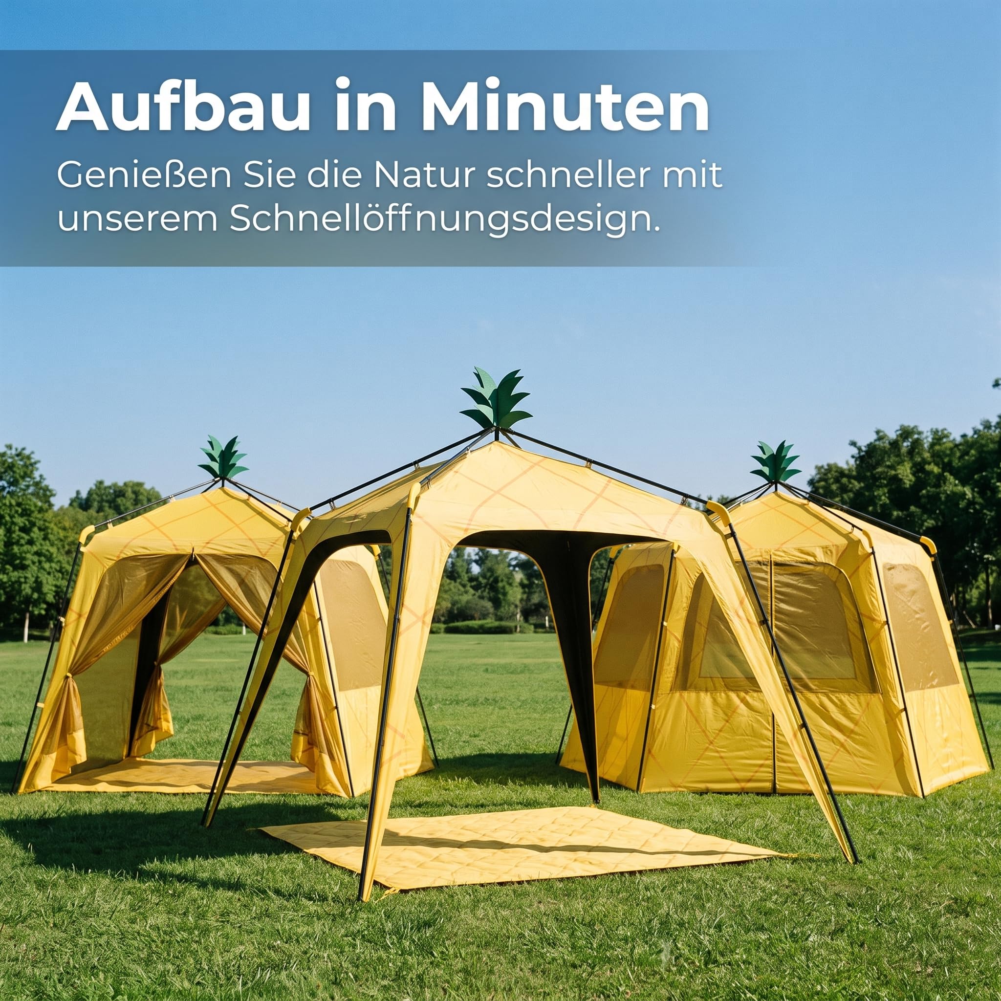 Tienda Campaña Apertura Rápida para Camping Exterior con Protección Anti-, Tienda de campaña con 4 Cortinas de Malla