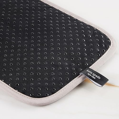 Miniatura 6 de Kate Spade New York Juego de 2 soportes botánicos a rayas para ollas, 7 x 10 pulgadas, negrobeige