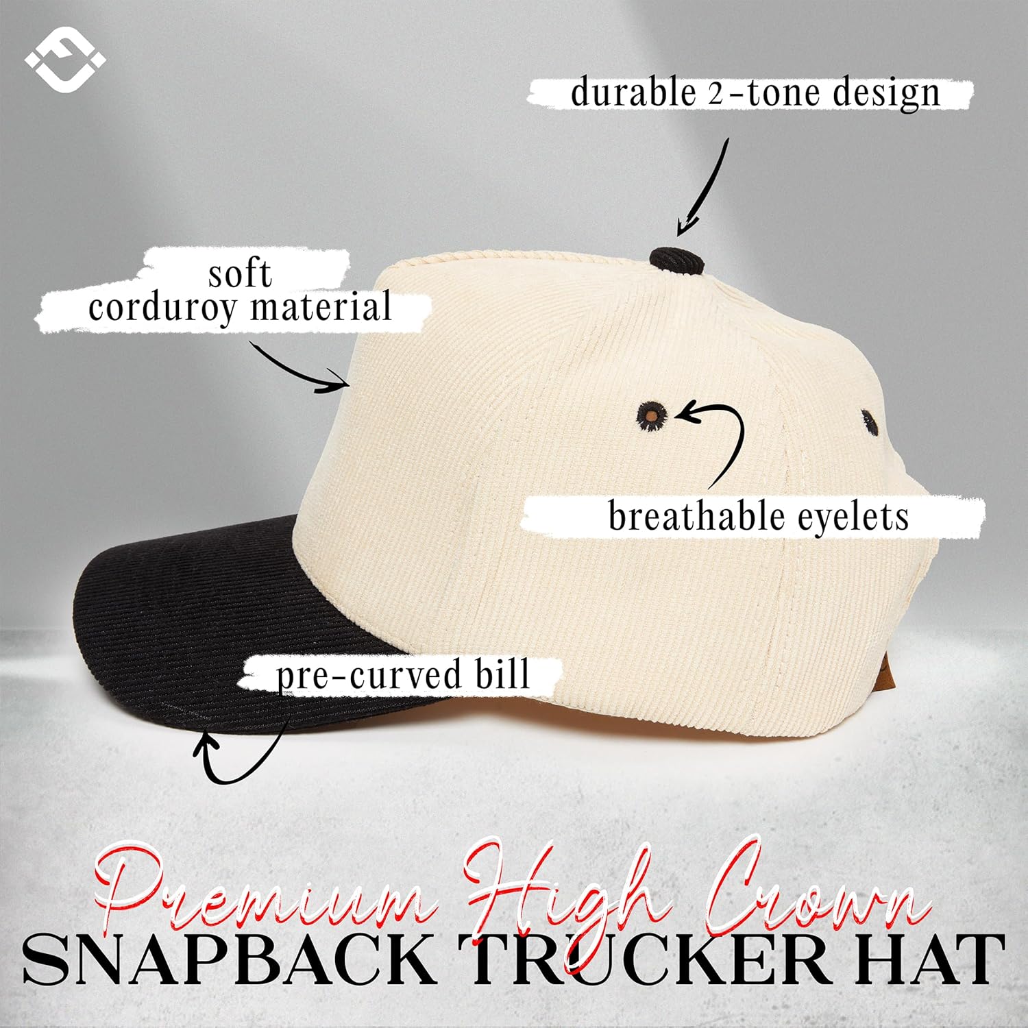 Funky Junque Corduroy Snapback Hat for Men and Women | Adjustable Baseball Cap for Casual, Travel, and Outdoor Wear - Image 3