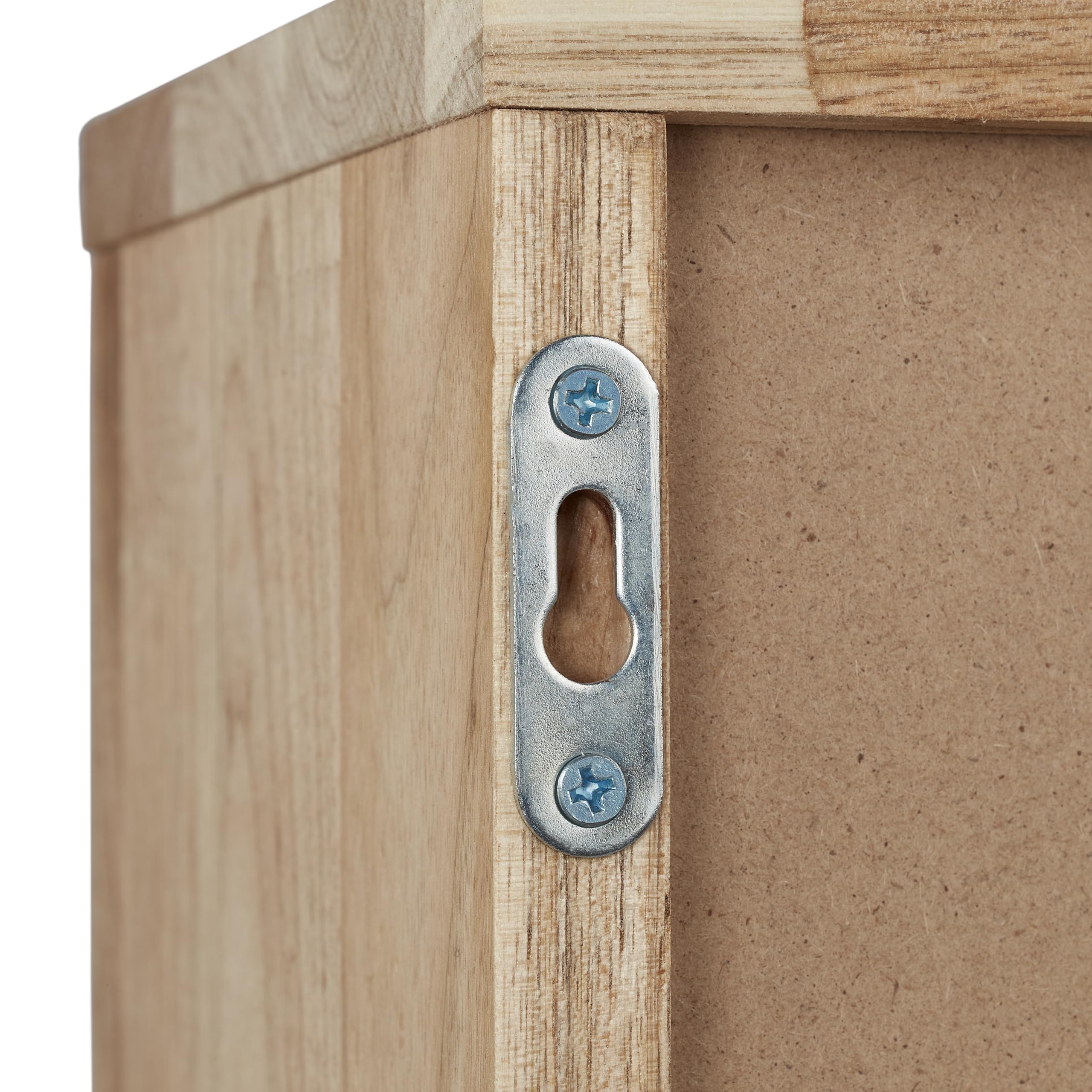 Relaxdays Armoire Murale, Noyer, 2 Compartiments, Porte quadrillée magnétique, Salle de Bain, HLP: 42x42x18 cm, Nature