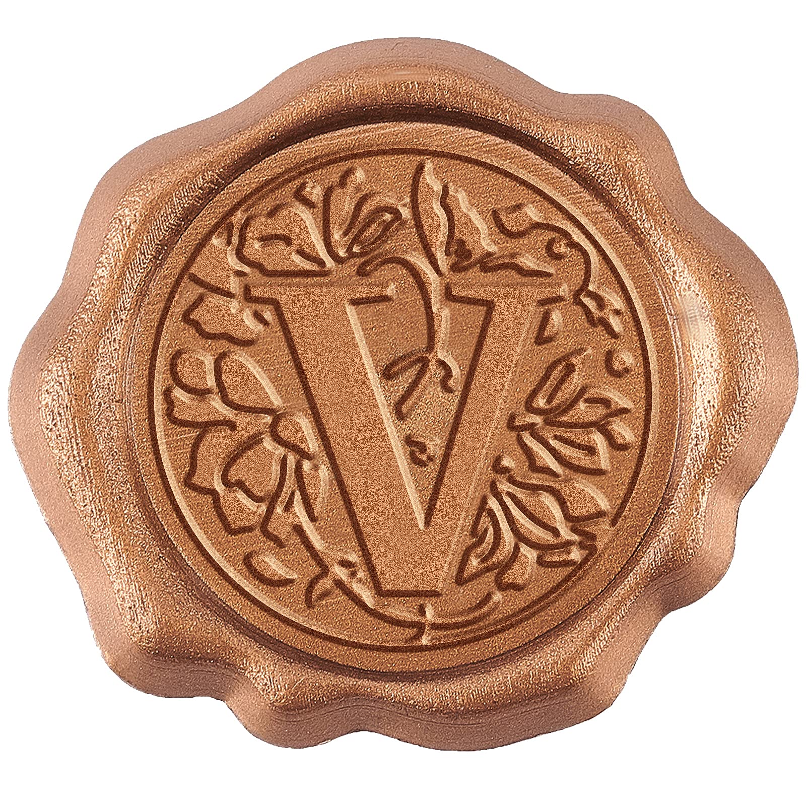 CRASPIRE Gold Wax Seal Stickers 25Pk Floral Self-Adhesive Initials for Wedding Invitations, Envelopes, Scrapbook, Christmas