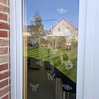Vista 4 de Protección de ventana – Calcomanías anticolisión para evitar golpes de personas y pájaros en el cristal de la ventana – Juego de 18 calcomanías