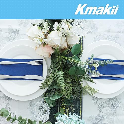 Miniatura 9 de KMAKII Paquete de 100 toallas desechables de tela azul real, como servilletas de lino, toallas de mano de papel blanco para baño, bodas, fiestas,