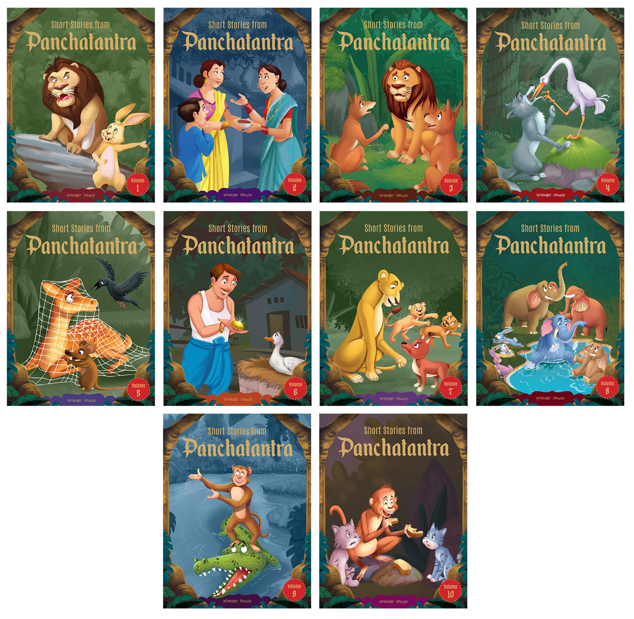 Short Stories From Panchatantra - Collection of Ten Books: Abridged Illustrated Stories For Children (With Morals) Paperback – Abridged, 20 Mar. 2020