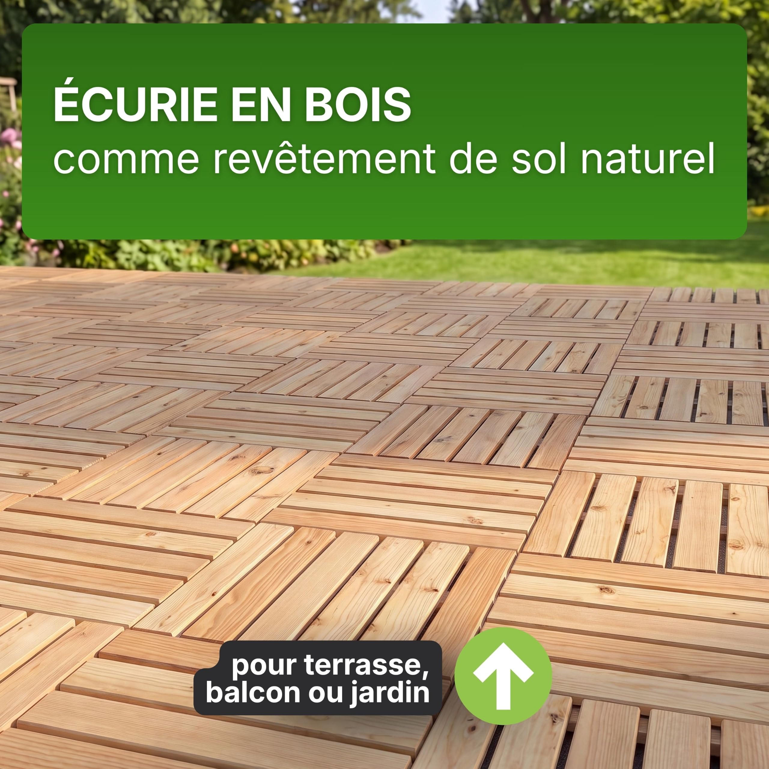 Gartenwelt Riegelsberger Carrelage de terrasse Premium Mélèze 50x50x4cm Carrelage en Bois,4 pièces