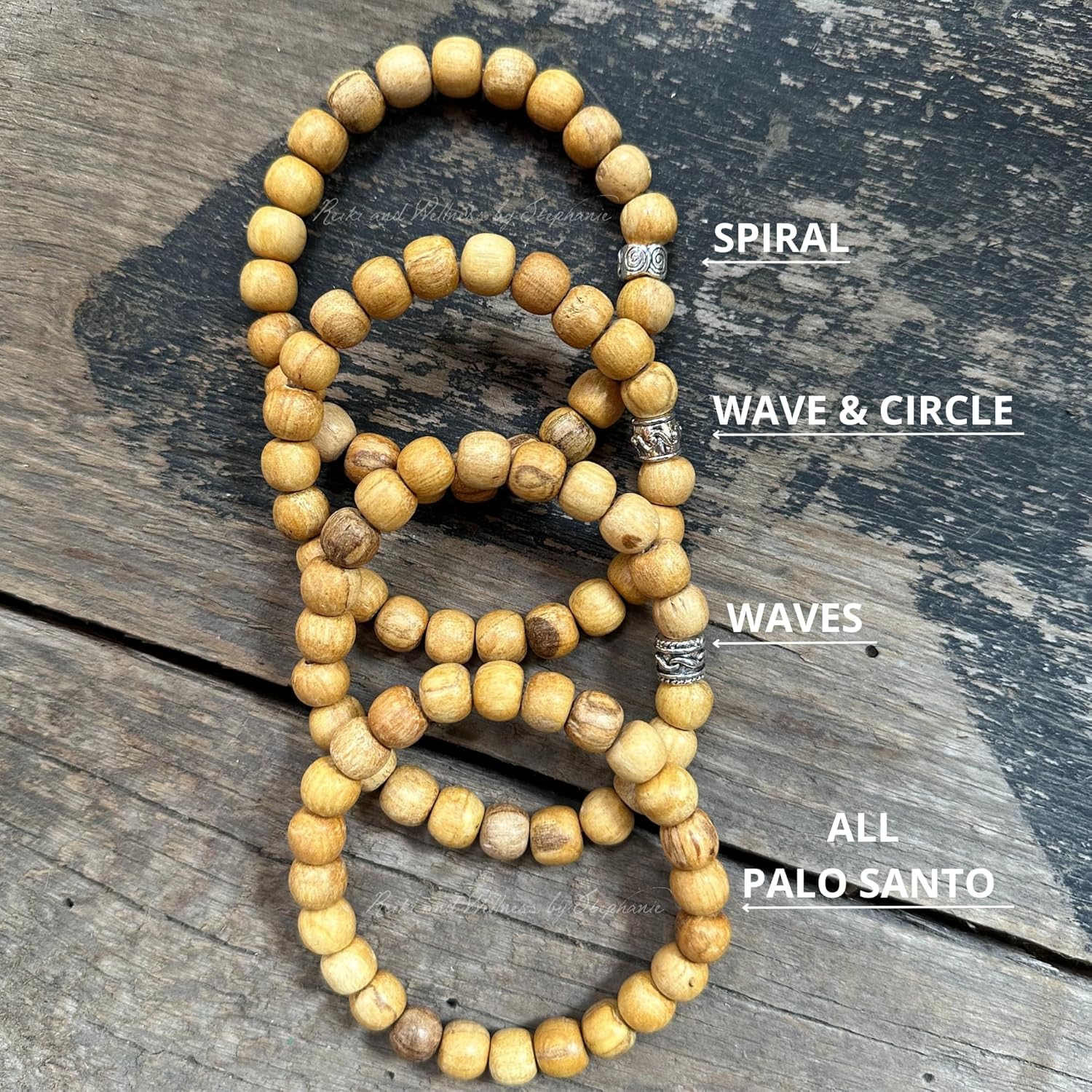 Handmade Palo Santo Bracelet Spiritual Negative Energy Protection Beaded Stretch Made in USA Unique Reiki Healing Gifts for Men