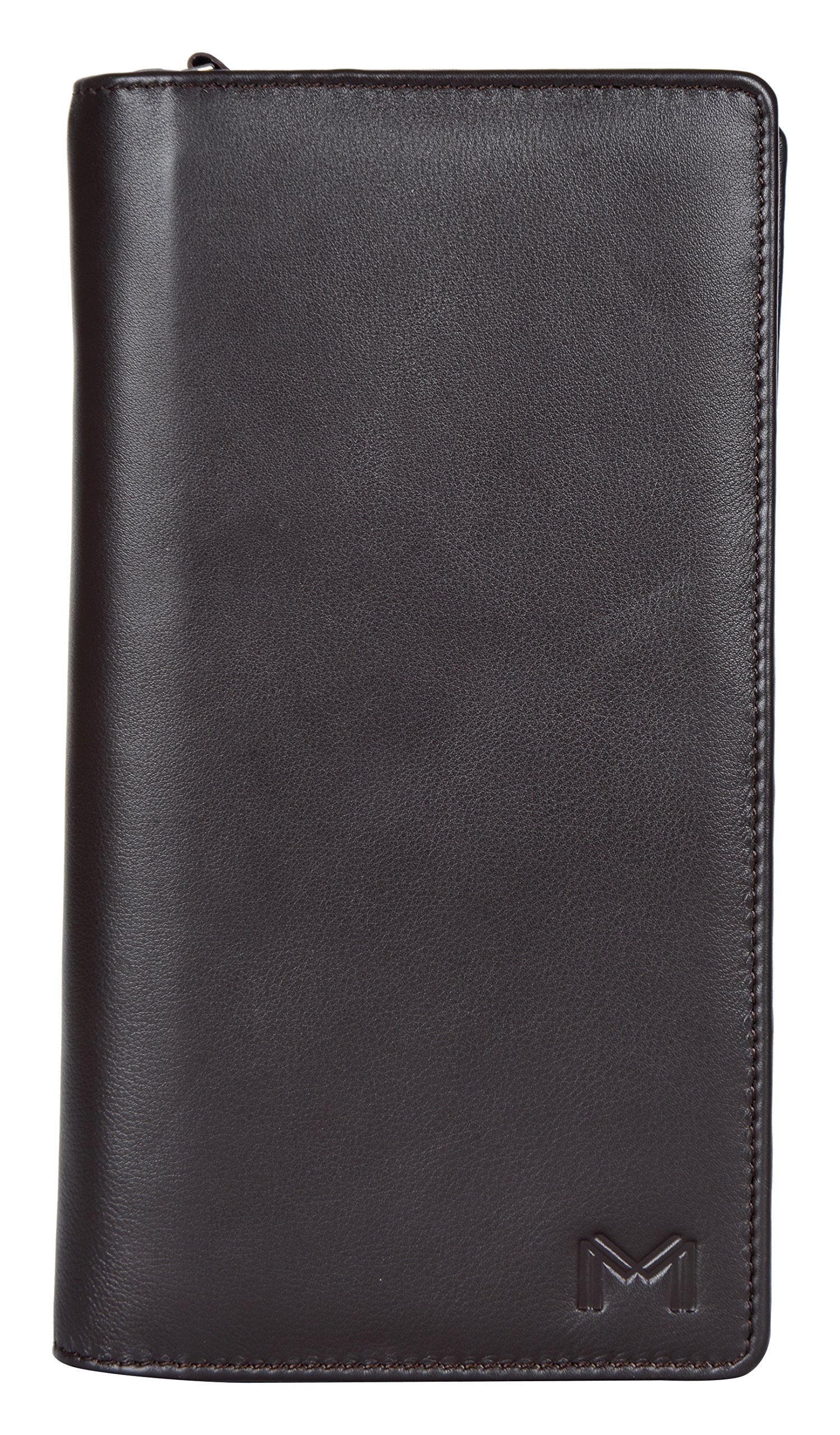 Genuine Leather Zip Travel Document Holder (TW04) - Brown-image-32
