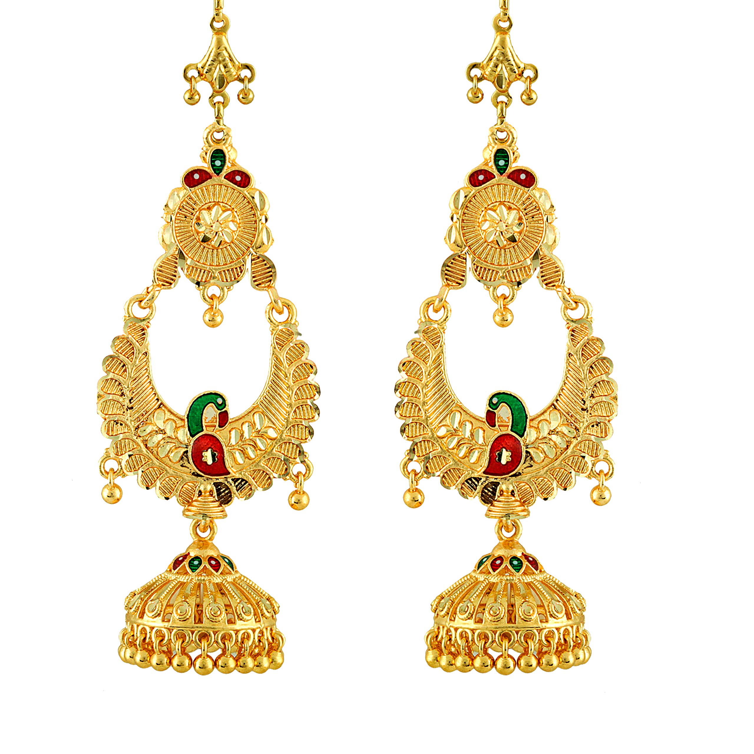 MEENAZ Copper & Yellow Gold Brass Earrings For Girls, Golden Yellow (B08R21S8JW) Amazon Price History, Amazon Price Tracker