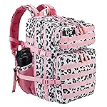 LHI Military Tactical Backpack for Men and Women 45L Army 3 Days Assault Pack Bag Large Rucksack with Molle System - Pink Leopard