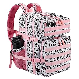 LHI Military Tactical Backpack for Men and Women 45L Army 3 Days Assault Pack Bag Large Rucksack with Molle System - Pink Leopard