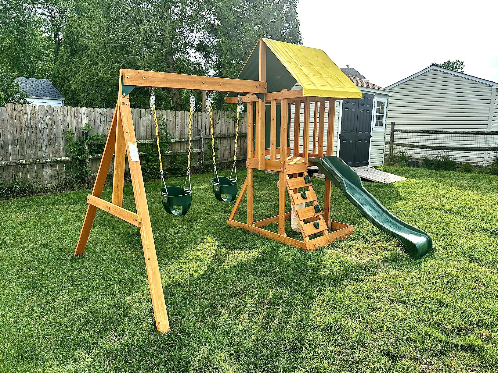 33/mo Finance KidKraft Appleton Wooden Swing Set/Playset with Swings
