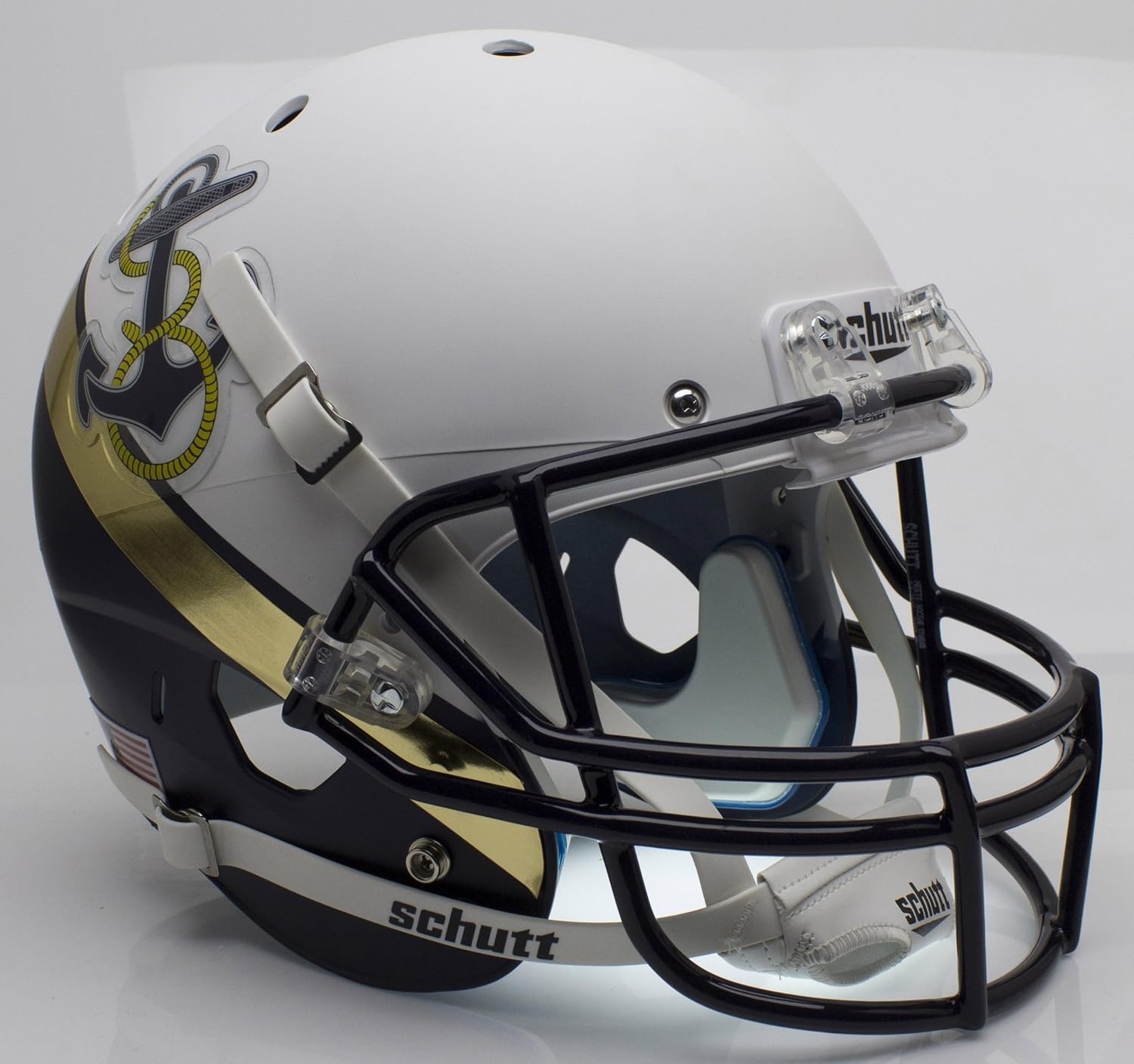 Schutt NCAA Navy Midshipmen Replica XP Football Helmet, White/Navy Alt. 2: Sports & Outdoors
