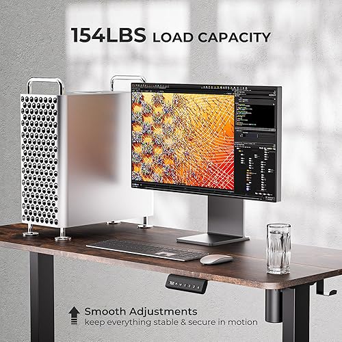 Miniatura 6 de Escritorio eléctrico de pie, altura ajustable con memoria preestablecida, 48 x 24 pulgadas, diseño ergonómico, escritorio de pie para oficina en casa