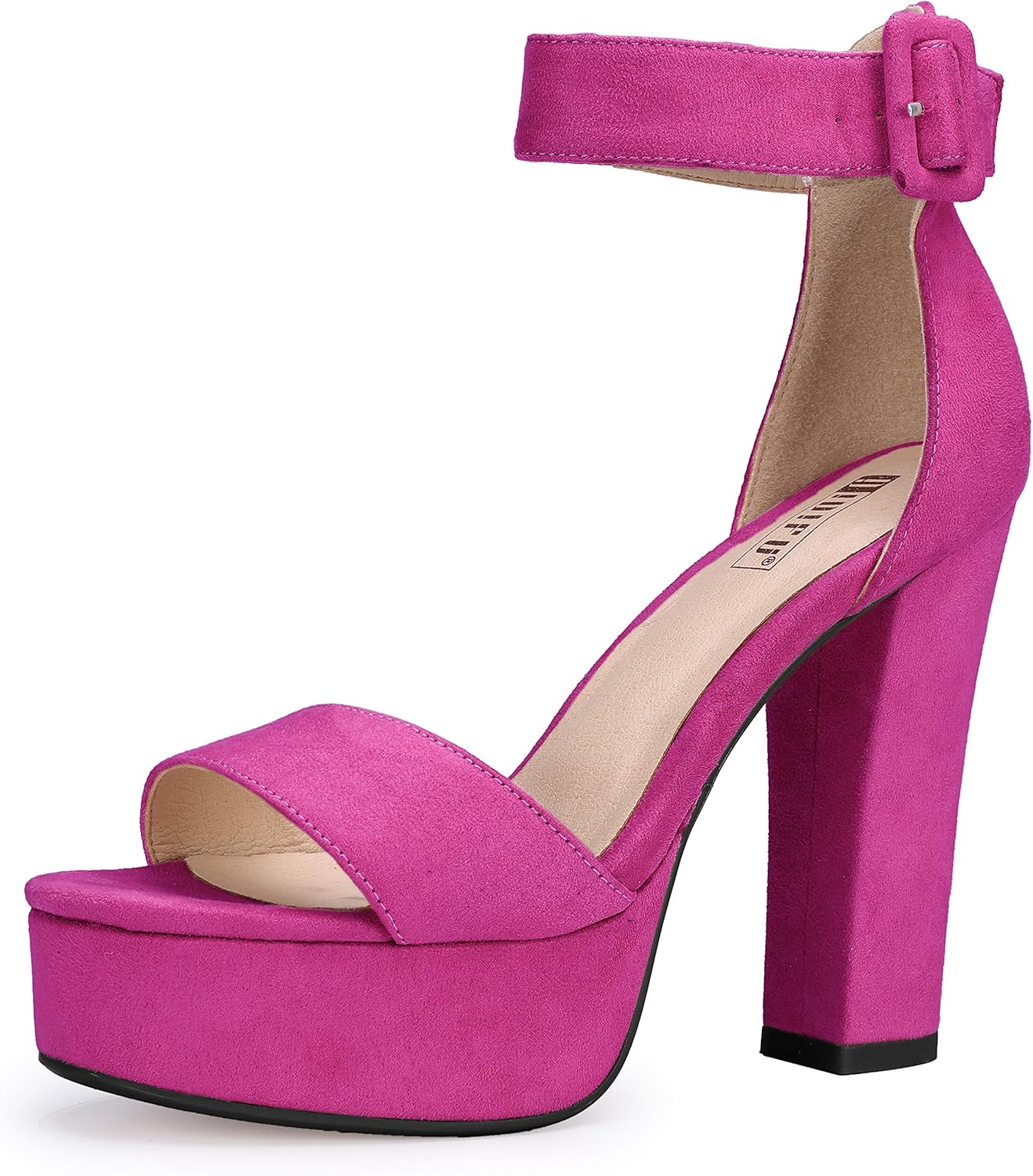 IDIFU IN5 Sabrina Platform Block Chunky High Heels Ankle Strap Heeled Sandals Sexy Wedding Party Dress Shoes for Women Open Toe Heels