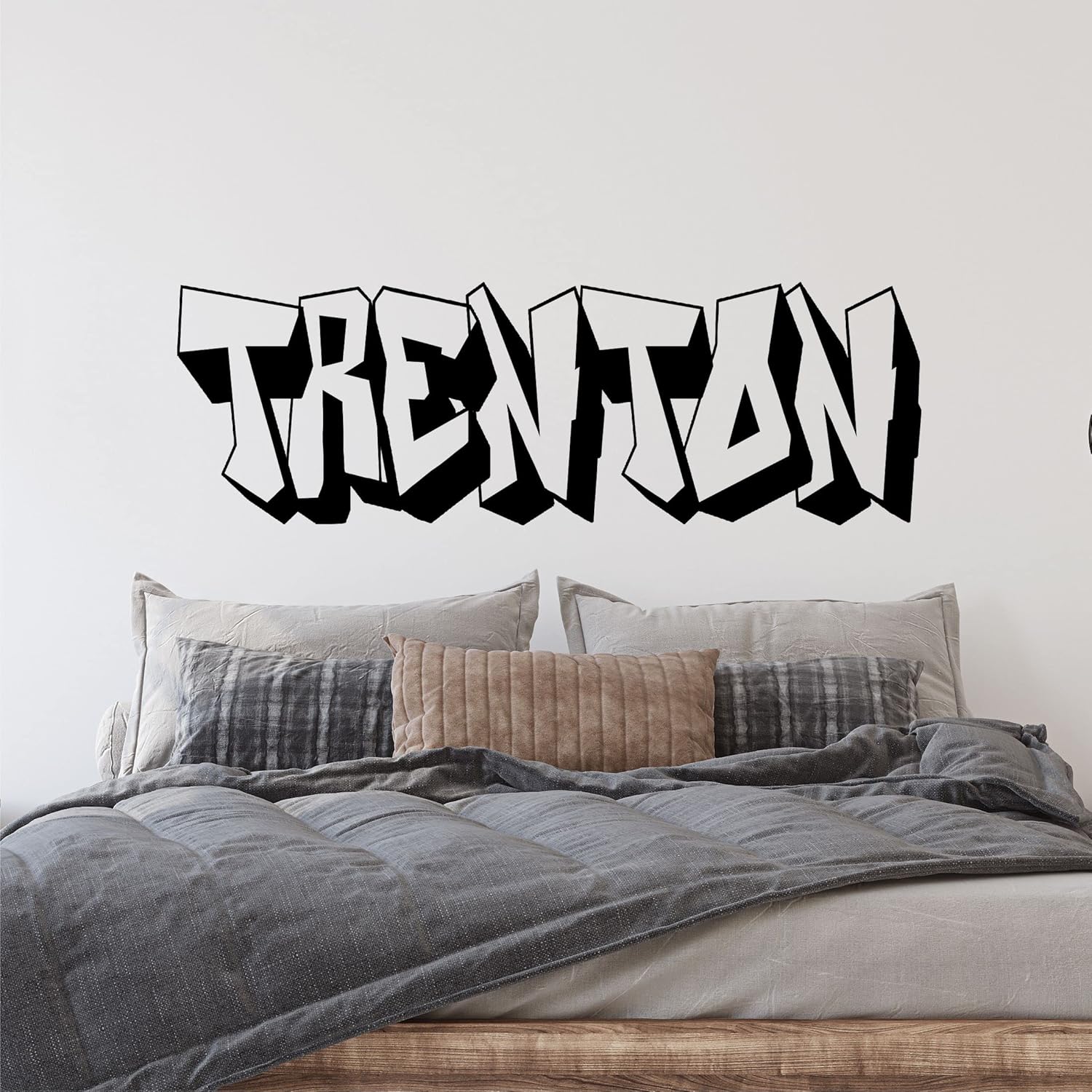 Graffiti Custom Name Sticker - Personalized Name Nursery Decal - Baby Monogram Vinyl Wall Art (38" Wide x 12" High)